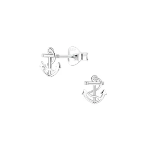 Silver anchor stud earrings - Silverado Jewellery