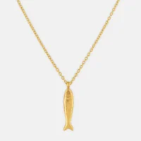 Gold Minnow pendant necklace - One and Eight - Silverado Jewellery