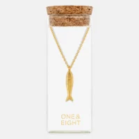 Gold Minnow pendant necklace - One and Eight - Silverado Jewellery
