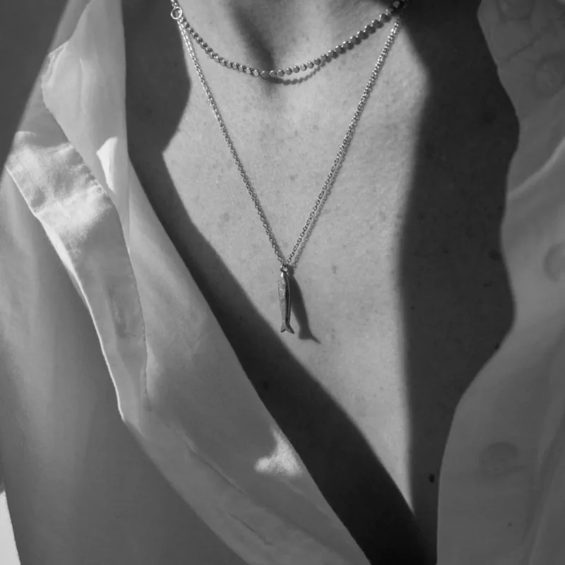 Silver minnow pendant necklace - One and Eight - Silverado Jewellery Silver minnow pendant necklace - One and Eight - Silverado Jewellery