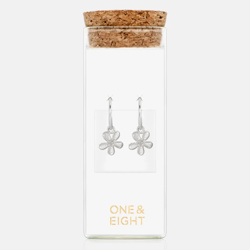 Silver forget me not hoop earrings - One and Eight Jewellery - Silverado Jewellery