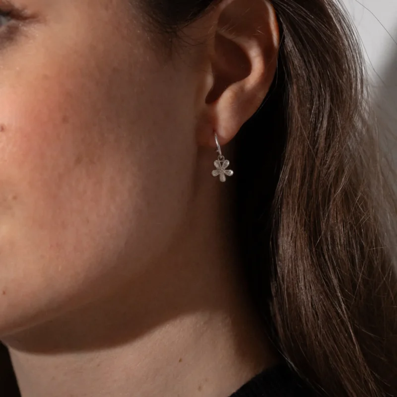Silver forget me not hoop earrings - One and Eight Jewellery - Silverado Jewellery