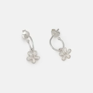 Silver forget me not hoop earrings - One and Eight Jewellery - Silverado Jewellery