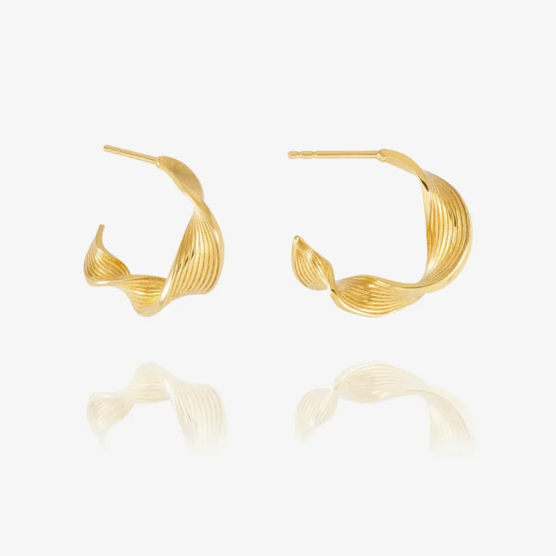Gold twisted hoop earrings - Rachel Jackson - Silverado Jewellery