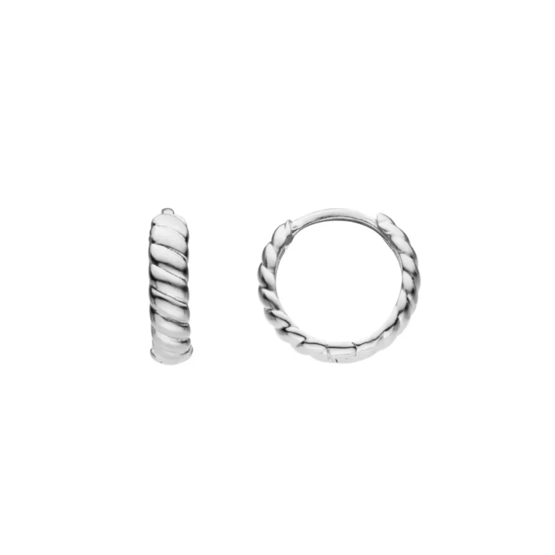 Silver rope huggie hoop earrings - Silverado Classics - Silverado Jewellery