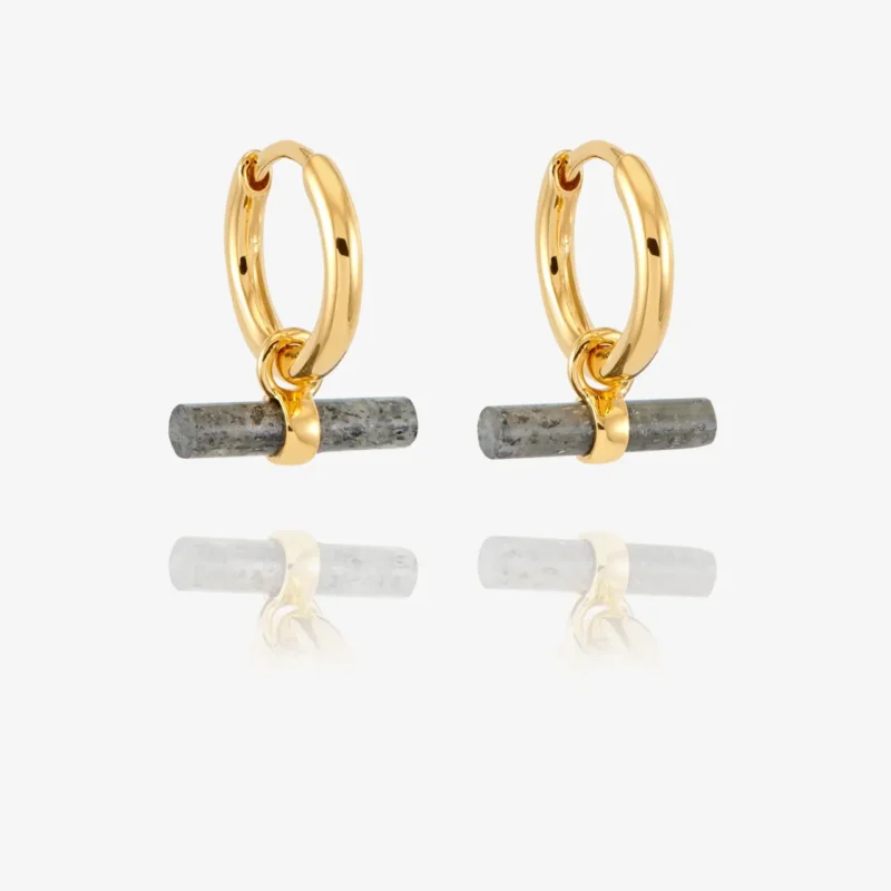 Aventurine t-bar earrings - Rachel Jackson - Silverado Jewellery