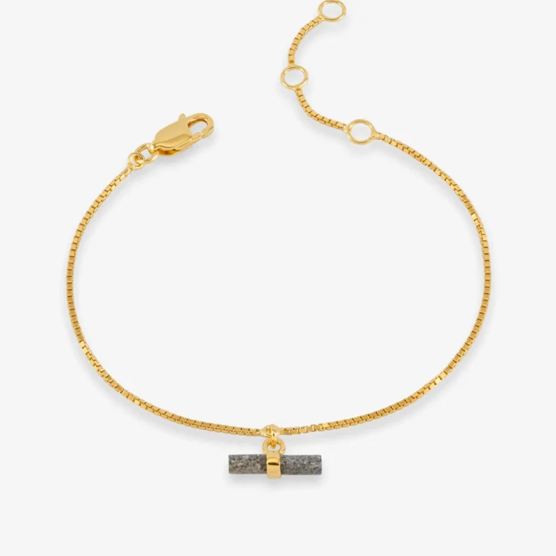 Mini Aventurine disco t-bar bracelet - Rachel Jackson - Silverado Jewellery