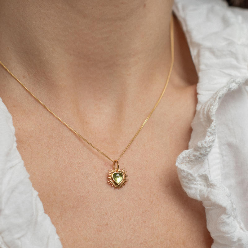 Sacred Heart Birthstone Necklace