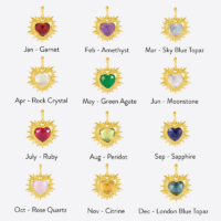 Sacred Heart Birthstone Necklace