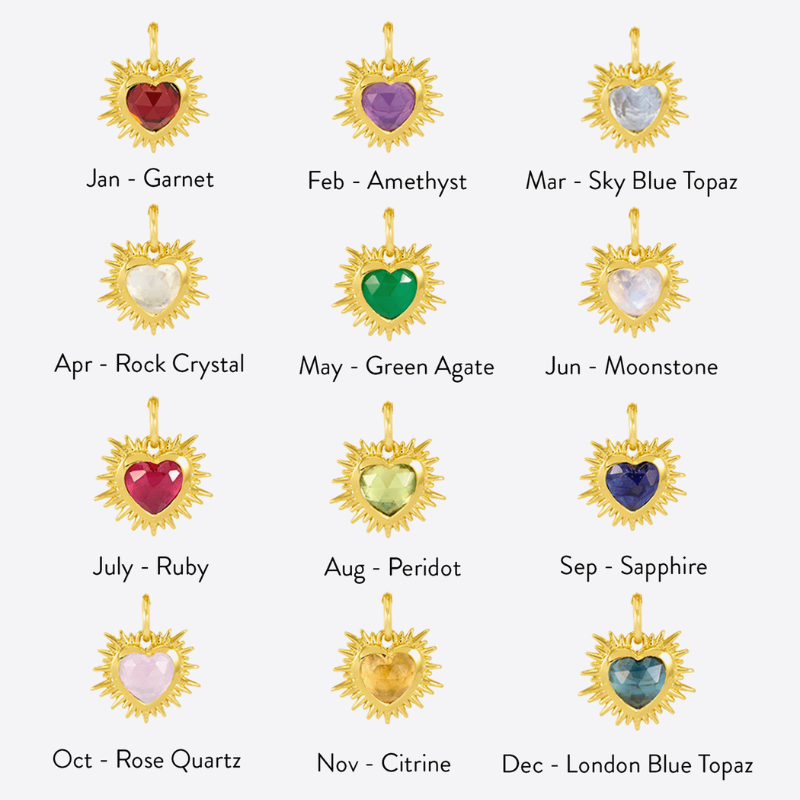 Sacred Heart Birthstone Necklace