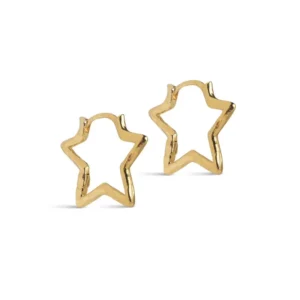 Medium Organic Star Hoop Earrings