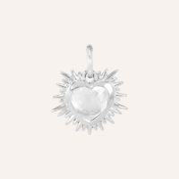 Silver Sacred Heart Birthstone Necklace