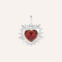 Silver Sacred Heart Birthstone Necklace