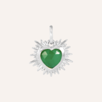 Silver Sacred Heart Birthstone Necklace