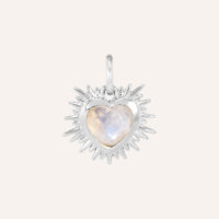 Silver Sacred Heart Birthstone Necklace