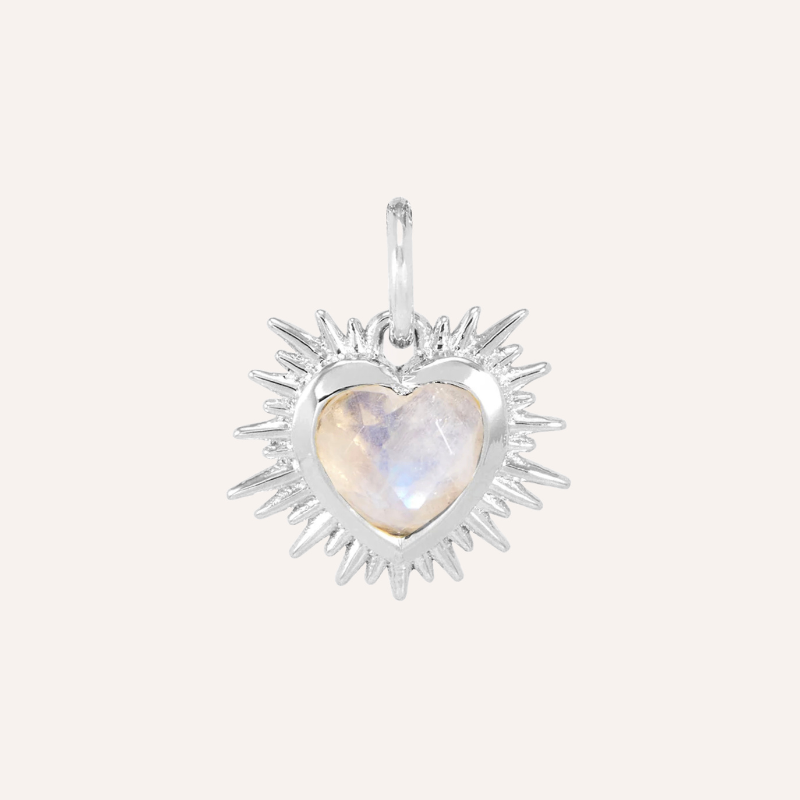 Silver Sacred Heart Birthstone Necklace