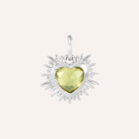 Silver Sacred Heart Birthstone Necklace