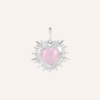 Silver Sacred Heart Birthstone Necklace