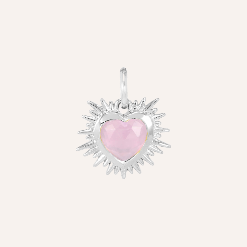 Silver Sacred Heart Birthstone Necklace