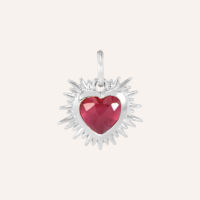 Silver Sacred Heart Birthstone Necklace
