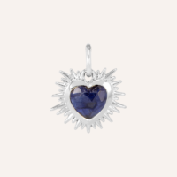 Silver Sacred Heart Birthstone Necklace