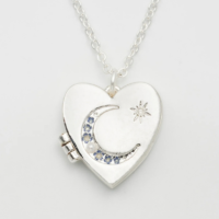 Silver Selene Moon Locket Necklace