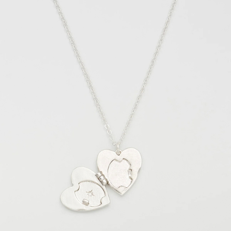 Silver Selene Moon Locket Necklace
