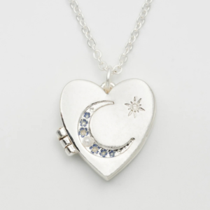 silver selene moon locket Silver Selene Moon Locket Necklace