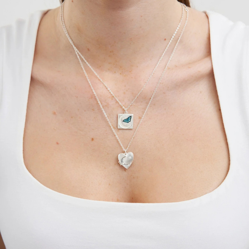 Silver Selene Moon Locket Necklace