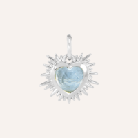 Silver Sacred Heart Birthstone Necklace