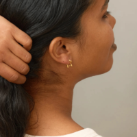 Small Organic Star Hoop Earrings