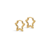 Small Organic Star Hoop Earrings