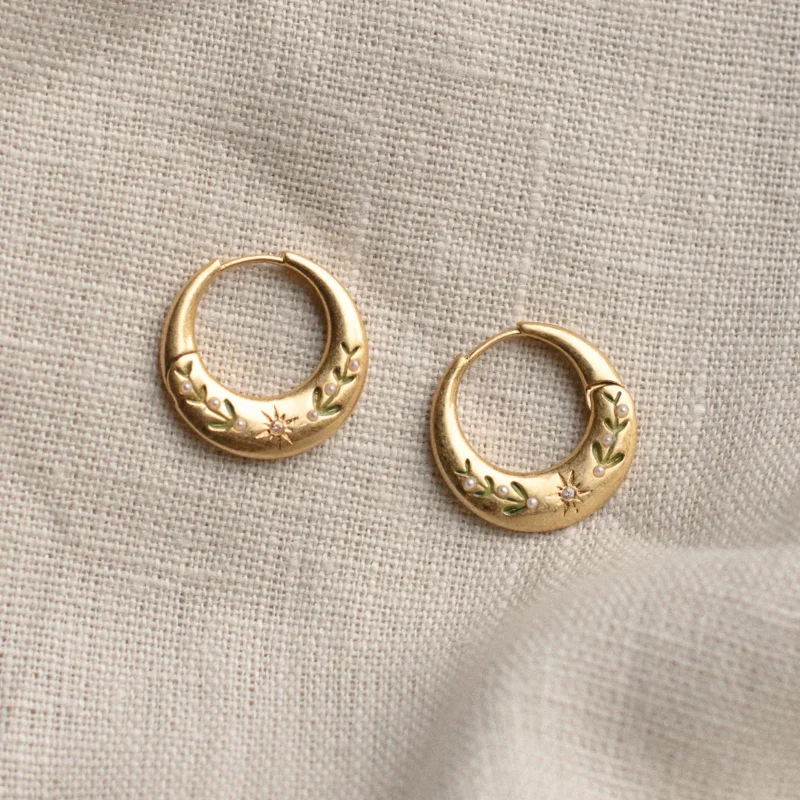 Niva Mistletoe Hoop Earrings