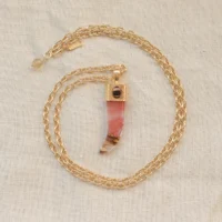 DSC_0689 Red Watermelon Skin Shark Tooth Necklace
