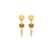 Tiger's eye Dagger drop hoop earrings - Talis Chains - Silverado Jewellery