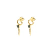 indian Agate Dagger drop hoop earrings - Talis Chains - Silverado Jewellery