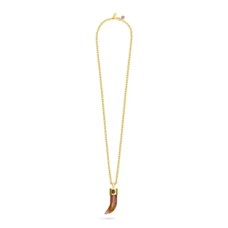 Red watermelon skin shark tooth necklace - Talis Chains - Silverado Jewellery Red watermelon skin shark tooth necklace - Talis Chains - Silverado Jewellery