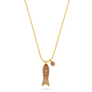 Smoky quartz happy fish necklace - Talis Chains - Silverado Jewellery