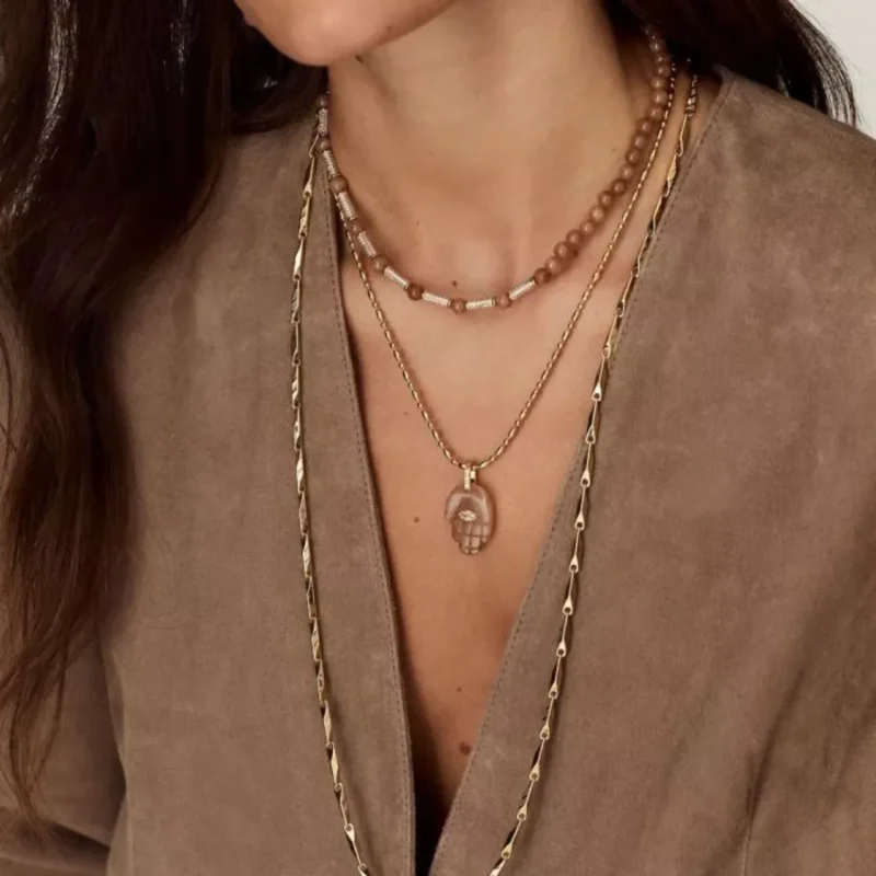 Indian agate protective hand necklace - Talis Chains - Silverado Jewellery Indian agate protective hand necklace - Talis Chains - Silverado Jewellery