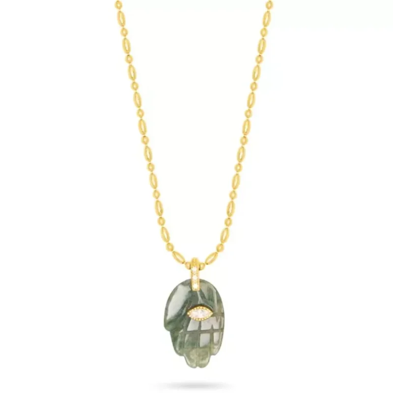Indian agate protective hand necklace - Talis Chains - Silverado Jewellery Indian agate protective hand necklace - Talis Chains - Silverado Jewellery