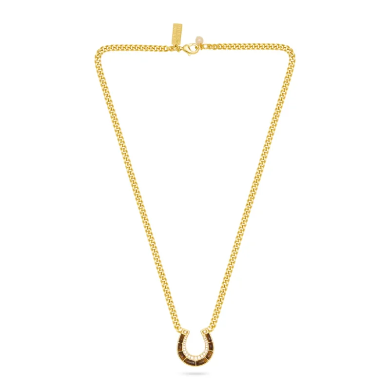 Tigers eye horseshoe pendant necklace - Talis Chains - Silverado Jewellery