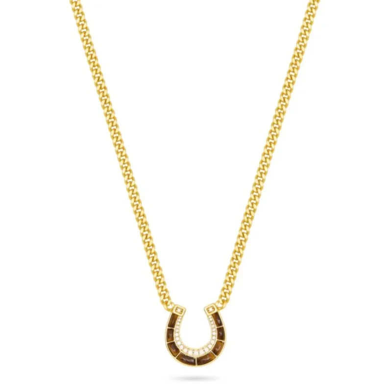 Tigers eye horseshoe pendant necklace - Talis Chains - Silverado Jewellery