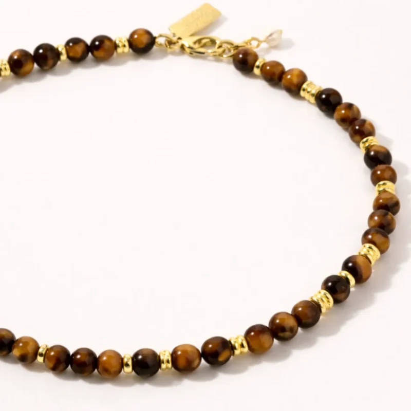 Tigers eye Jaipur beaded necklace - Talis Chains - Silverado Jewellery