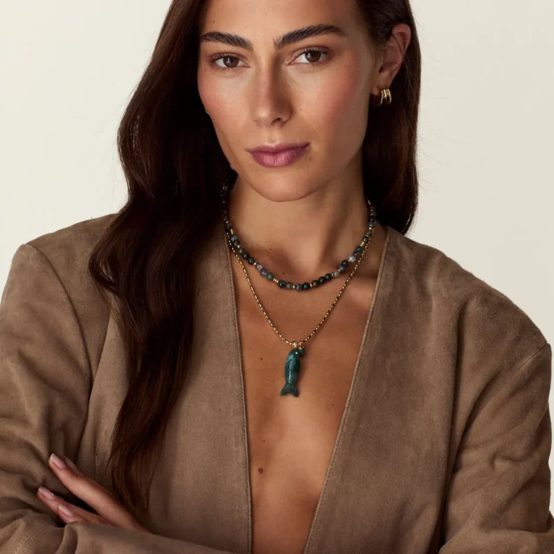 Tigers eye Jaipur beaded necklace - Talis Chains - Silverado Jewellery