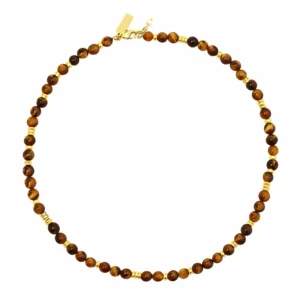 Tigers eye Jaipur beaded necklace - Talis Chains - Silverado Jewellery Tigers eye Jaipur beaded necklace - Talis Chains - Silverado Jewellery