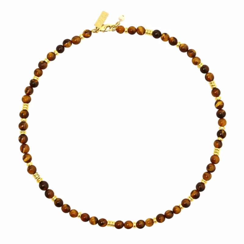 Tigers eye Jaipur beaded necklace - Talis Chains - Silverado Jewellery