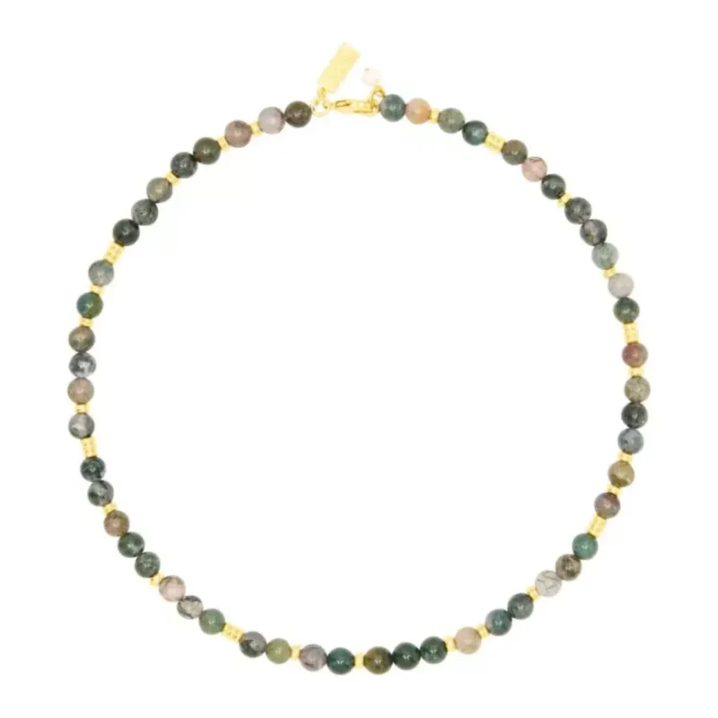 indian agate jaipur beaded necklace - Talis Chains - Silverado Jewellery