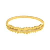 Feather Bangle With Cubic Zirconia - Talis Chains - Silverado Jewellery