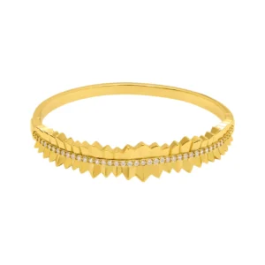 Feather Bangle With Cubic Zirconia - Talis Chains - Silverado Jewellery