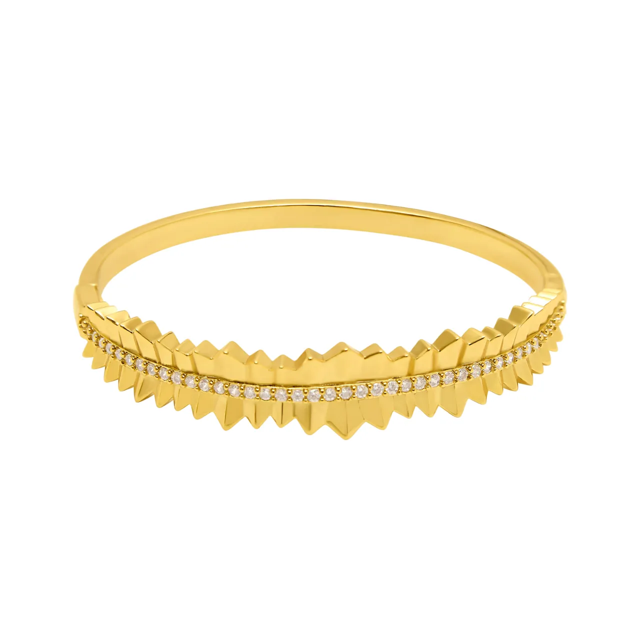 Feather Bangle With Cubic Zirconia - Talis Chains - Silverado Jewellery